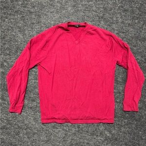 Alfani Men's Merino Wool V-Neck Sweater in Deep Raspberry